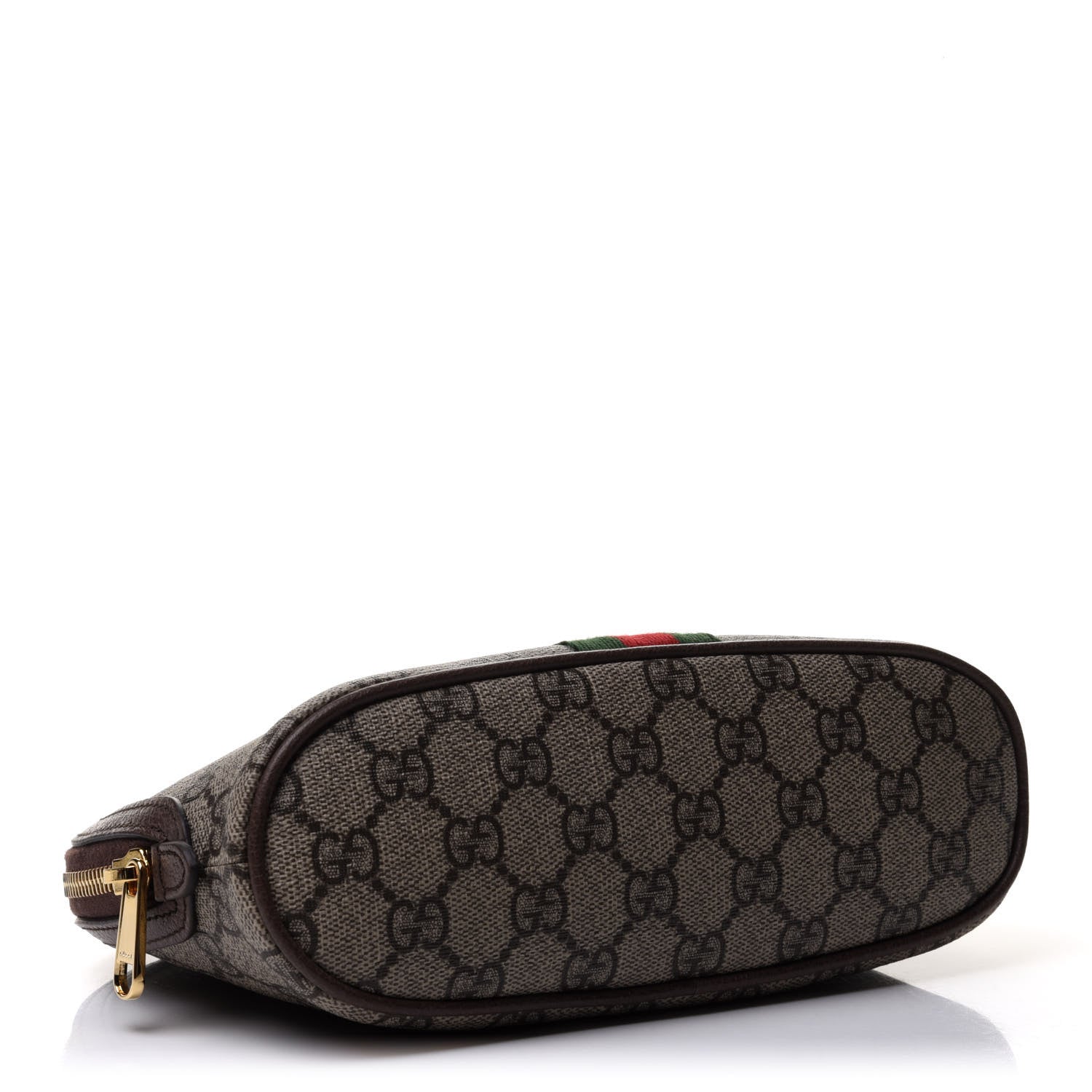 Gucci GG Supreme Monogram Textured Calfskin Web Large Ophidia Cosmetic Case Beige Ebony New Acero 4 of 10