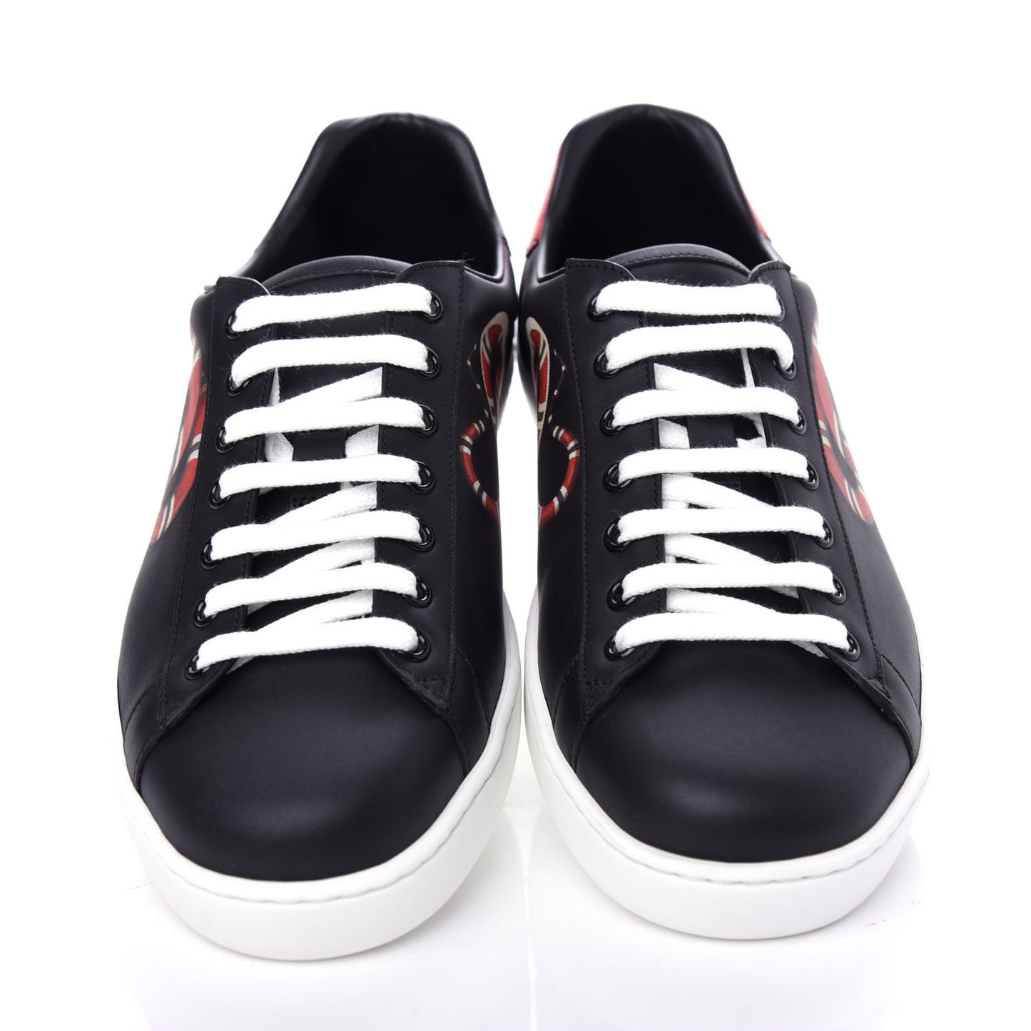 Calfskin Kingsnake Mens Ace Sneakers 8 Black Multicolor