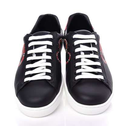 Gucci Calfskin Kingsnake Mens Ace Sneakers 8 Black Multicolor 5 of 11