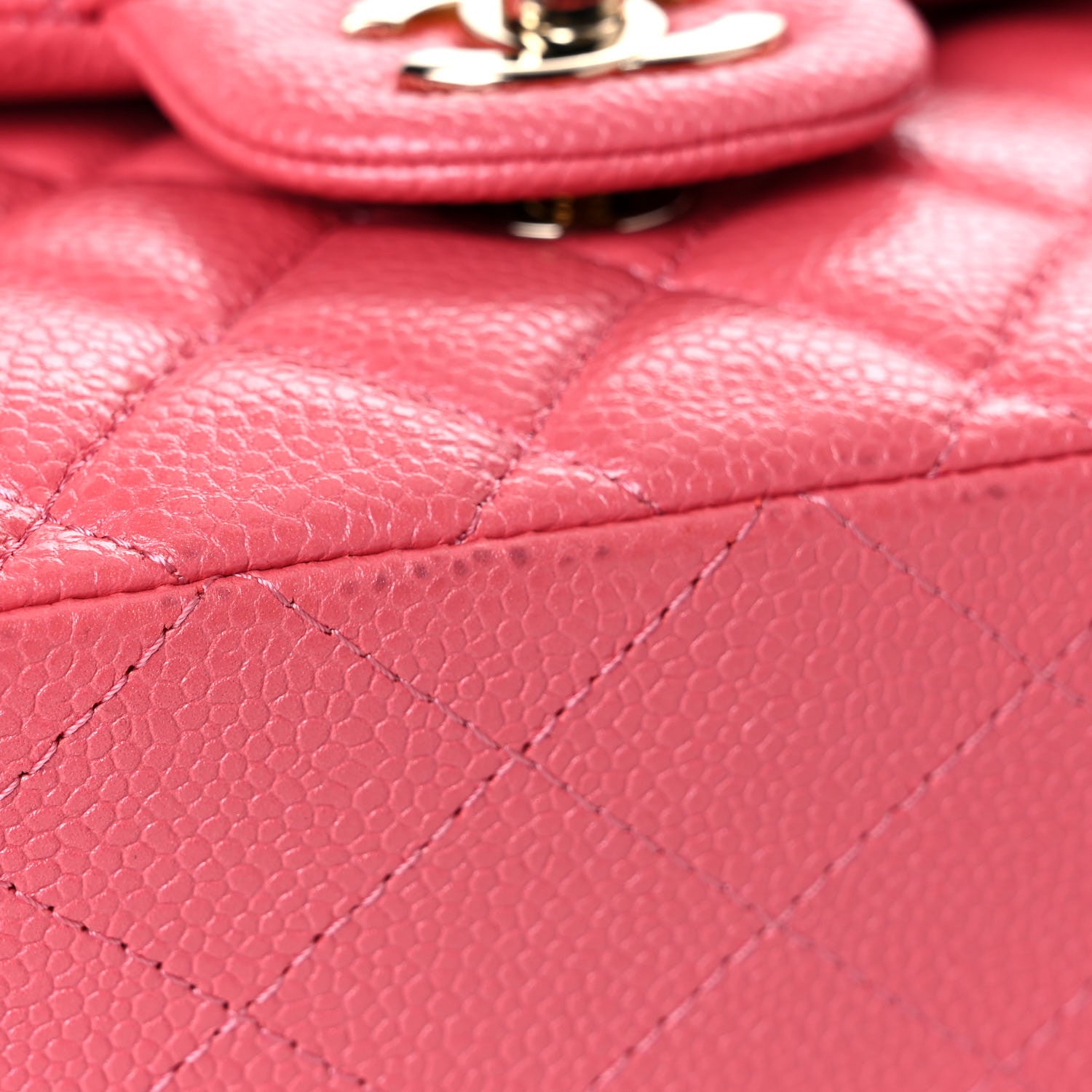 Chanel Metallic Caviar Quilted Medium Double Flap Pink 13 of 13