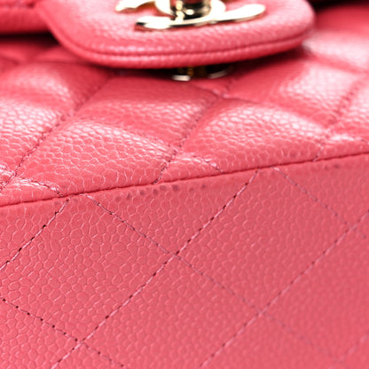 Chanel Metallic Caviar Quilted Medium Double Flap Pink 13 of 13