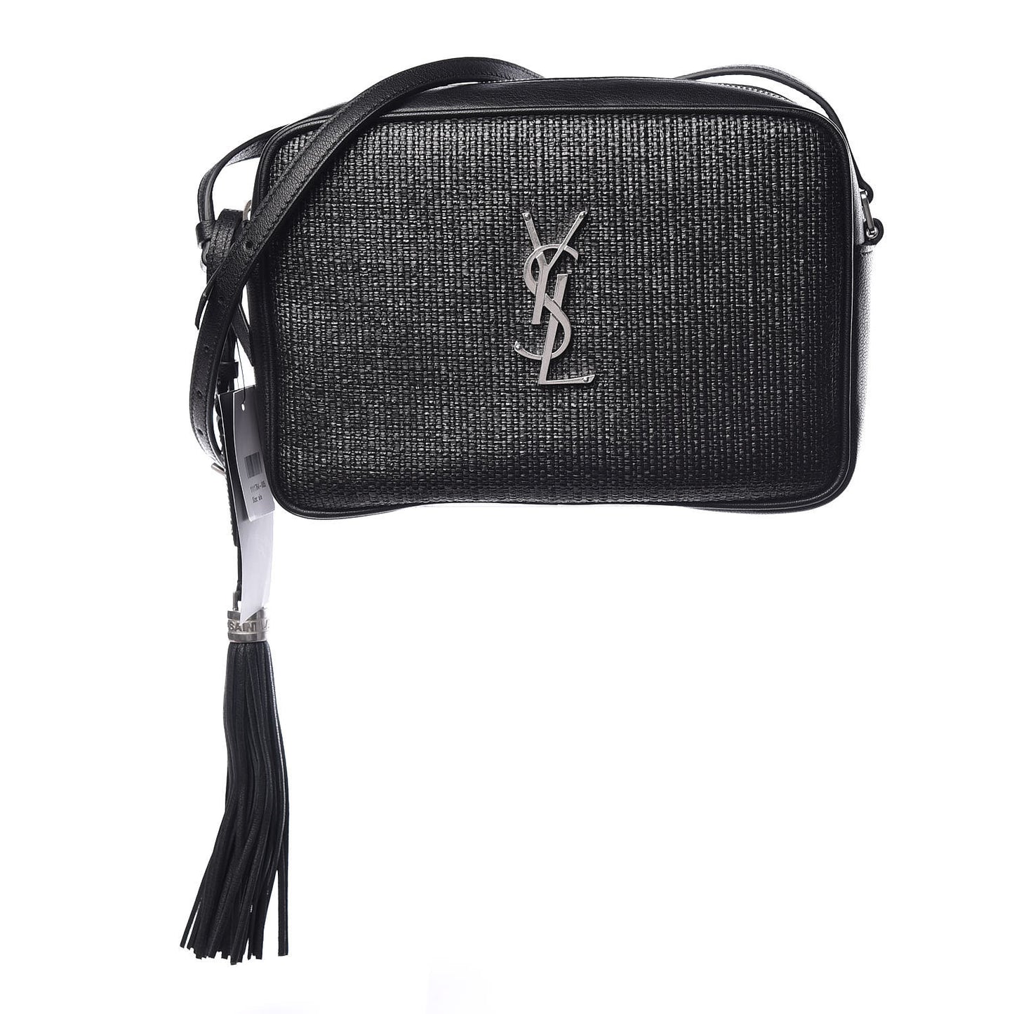 Raffia Canvas Monogram Lou Camera Bag Black
