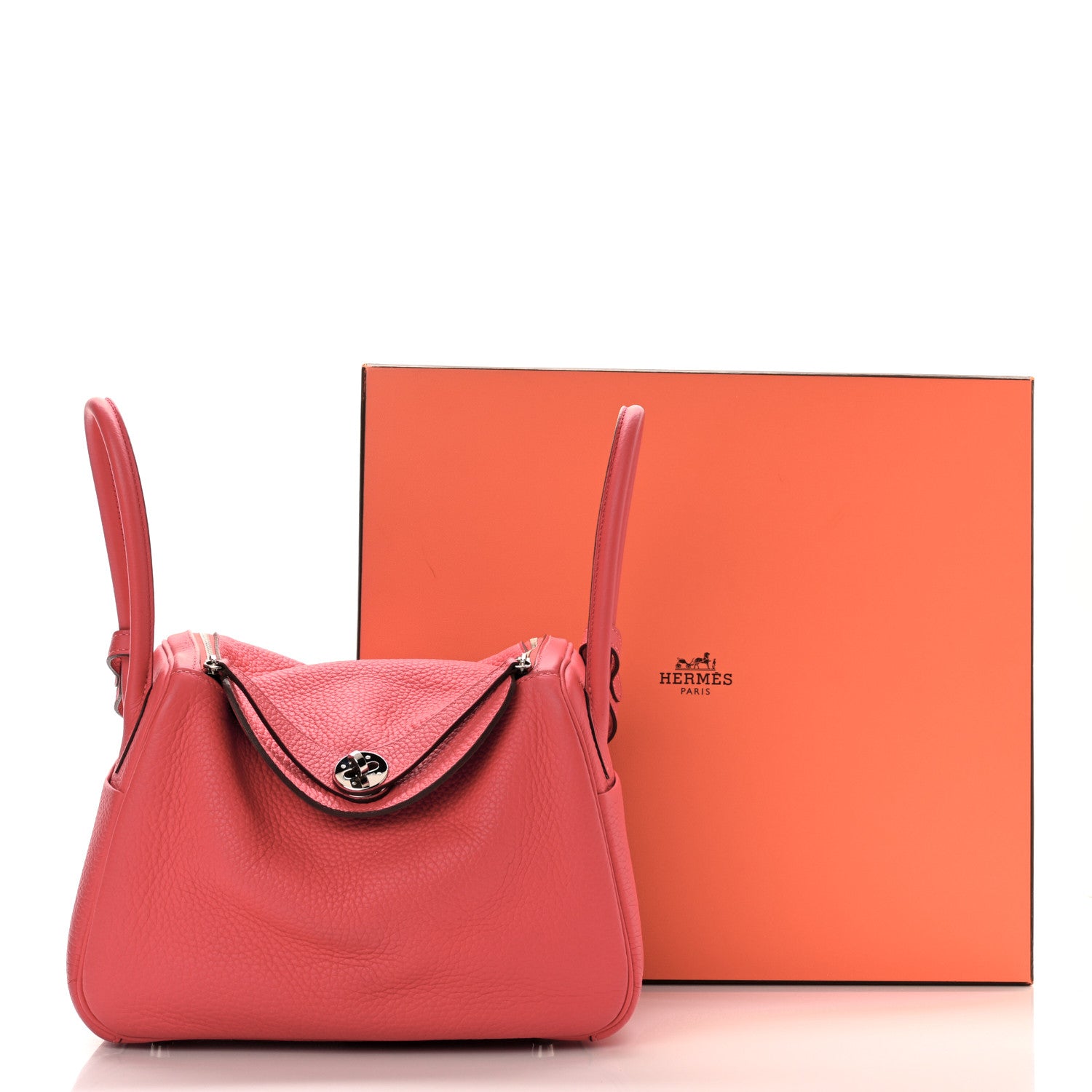 Hermes Taurillon Clemence Lindy 26 Rouge Pivoine 10 of 10