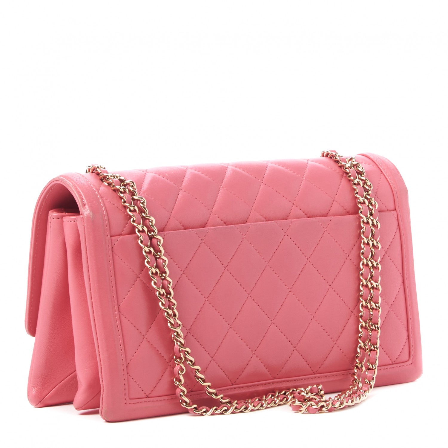 Chanel Lambskin Quilted 3 Pocket Flap Pink 3 of 10