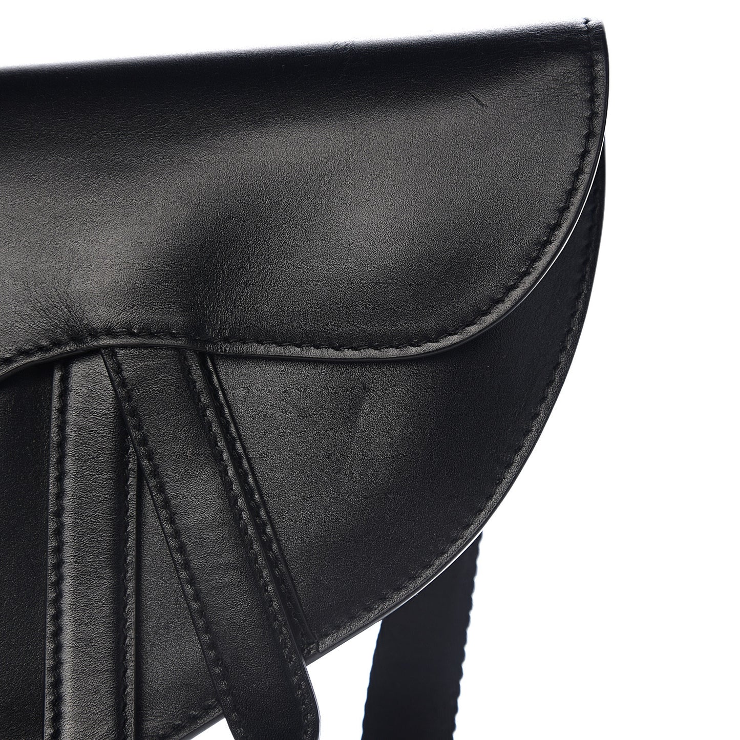 Calfskin Saddle Belt Bag Black