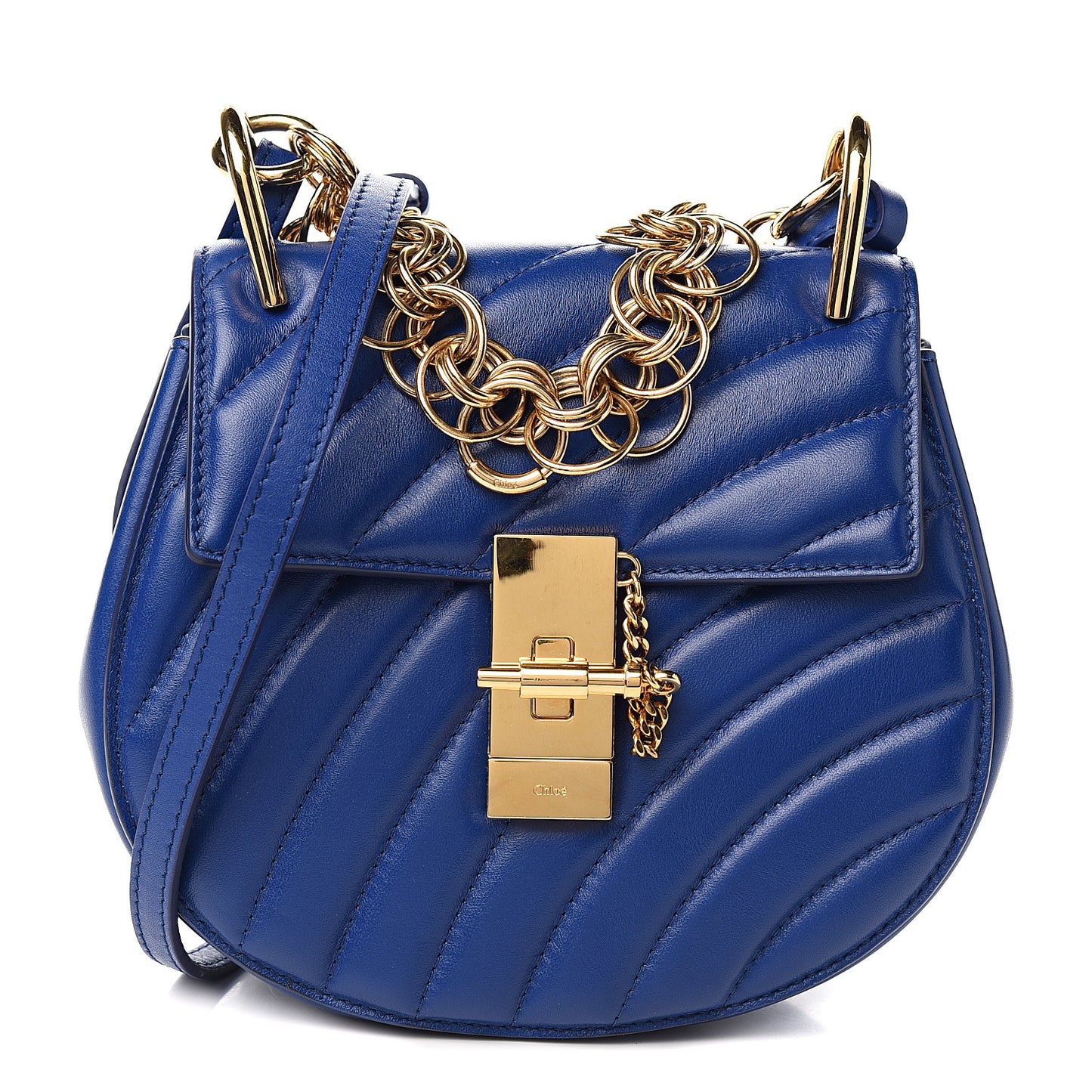 Calfskin Quilted Mini Drew Bijou Shoulder Bag Majesty Blue