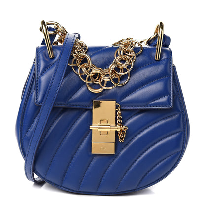 Chloe Calfskin Quilted Mini Drew Bijou Shoulder Bag Majesty Blue 1 of 8