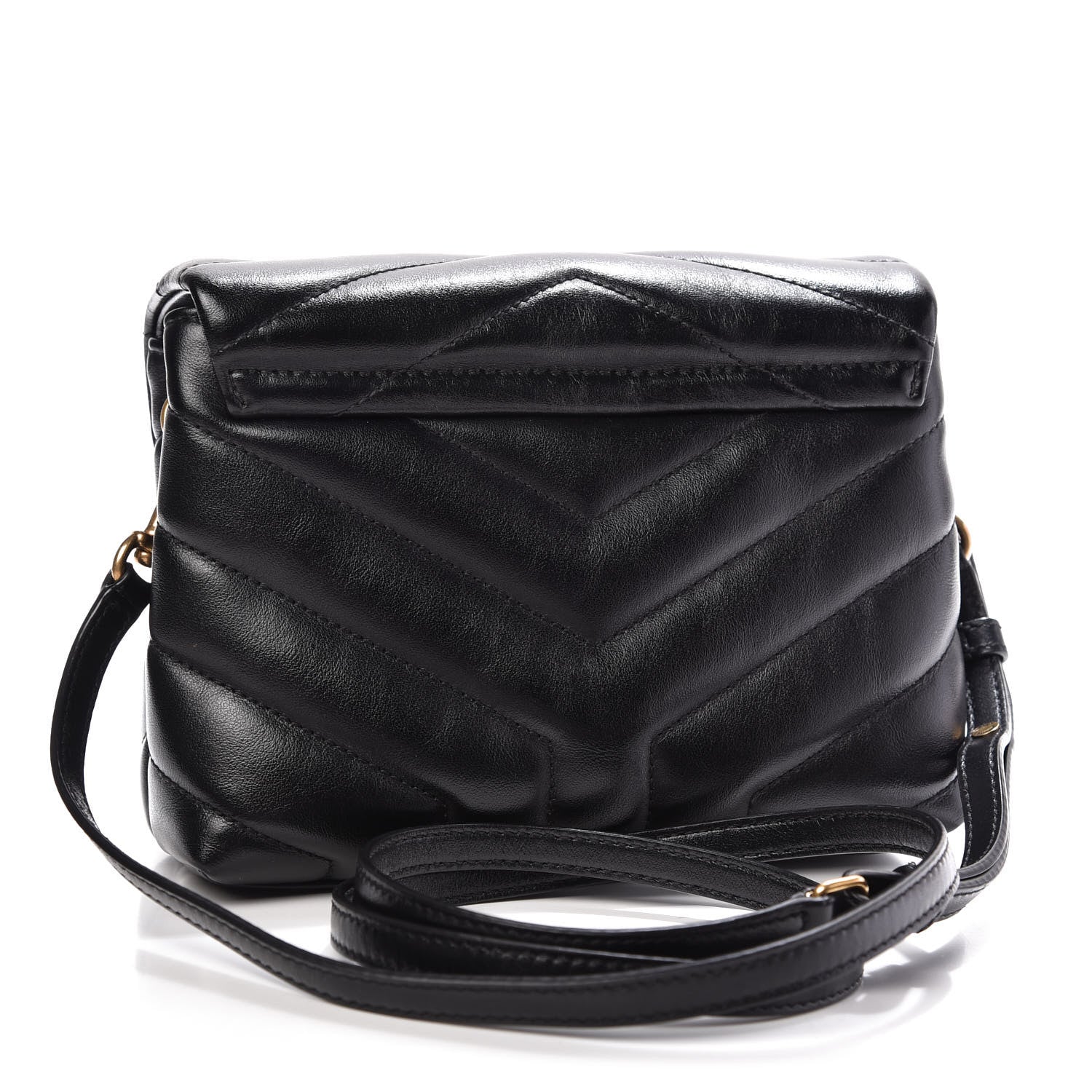 Saint Laurent Calfskin Y Quilted Monogram Toy Loulou Crossbody Bag Black 3 of 10