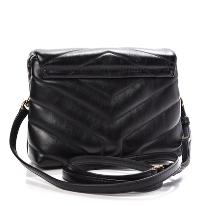 Saint Laurent Calfskin Y Quilted Monogram Toy Loulou Crossbody Bag Black 3 of 10