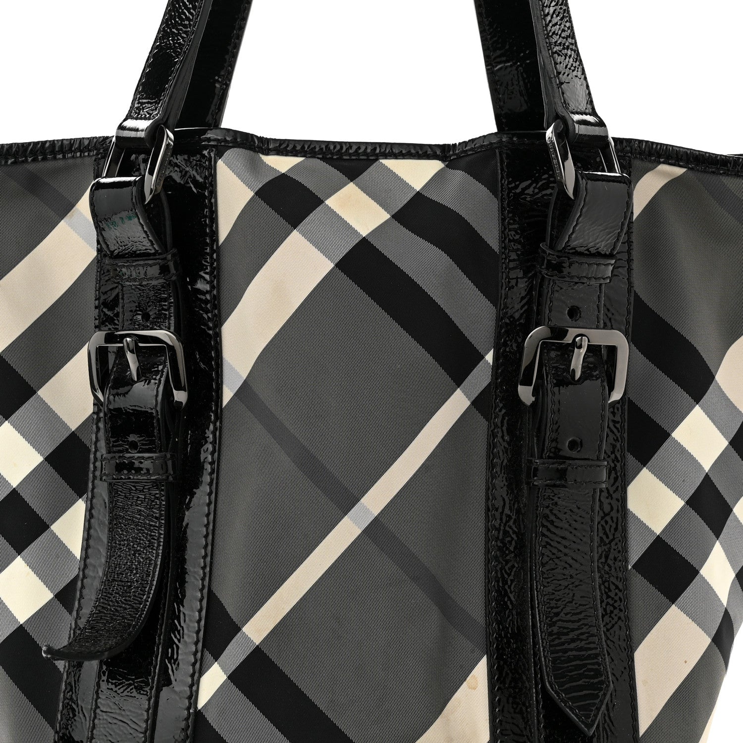 Burberry Nylon Beat Check Small Victoria Tote Black 6 of 11