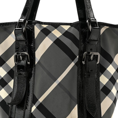 Burberry Nylon Beat Check Small Victoria Tote Black 6 of 11