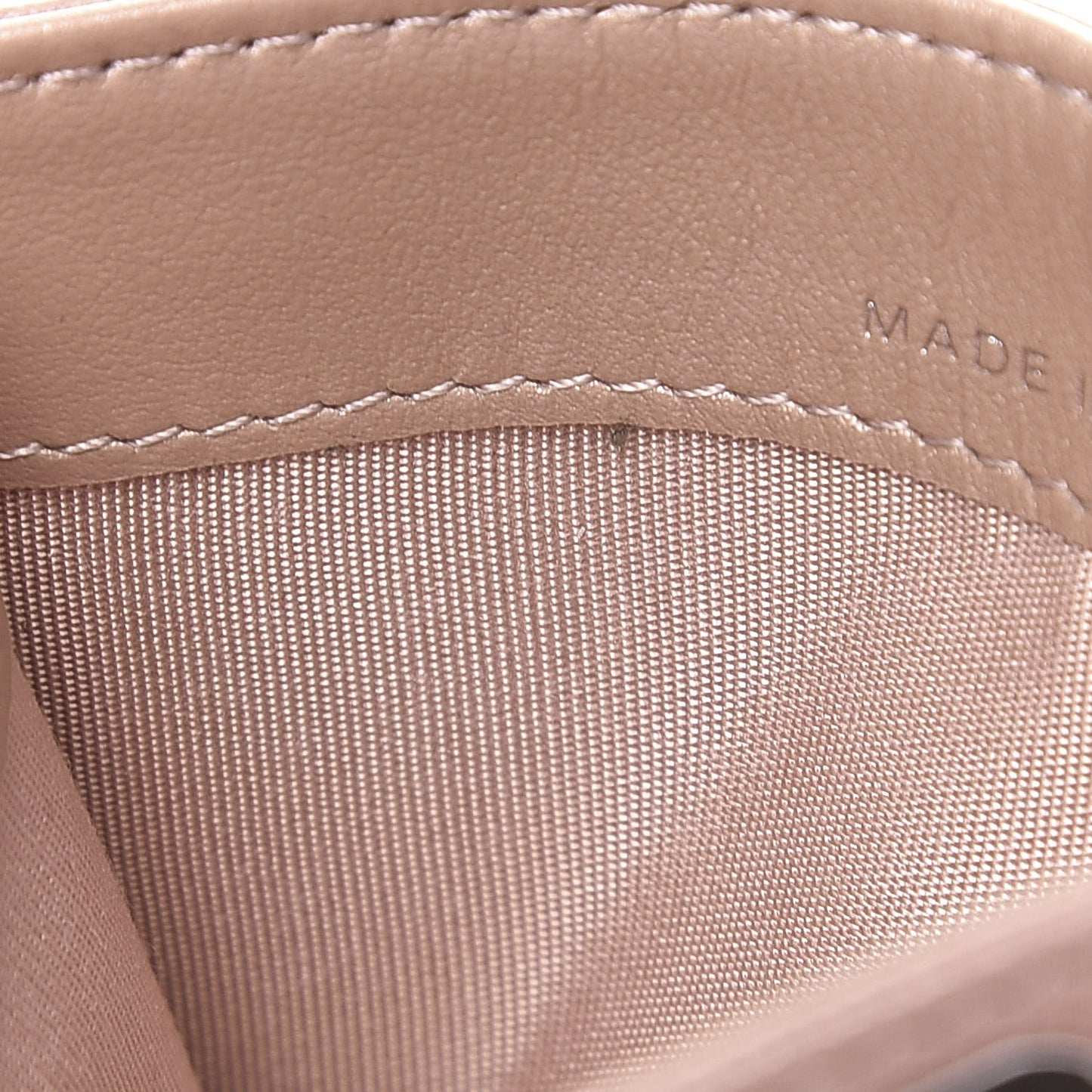 Goatskin Camellia Embossed Card Holder Light Pink