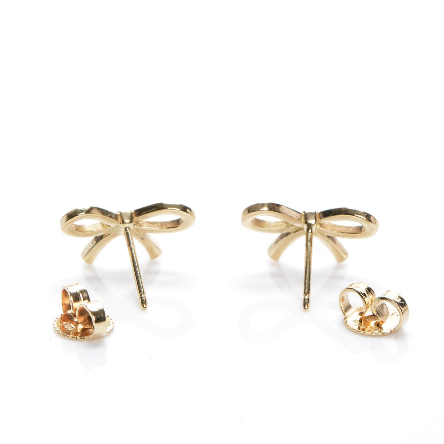 18K Yellow Gold Bow Earrings