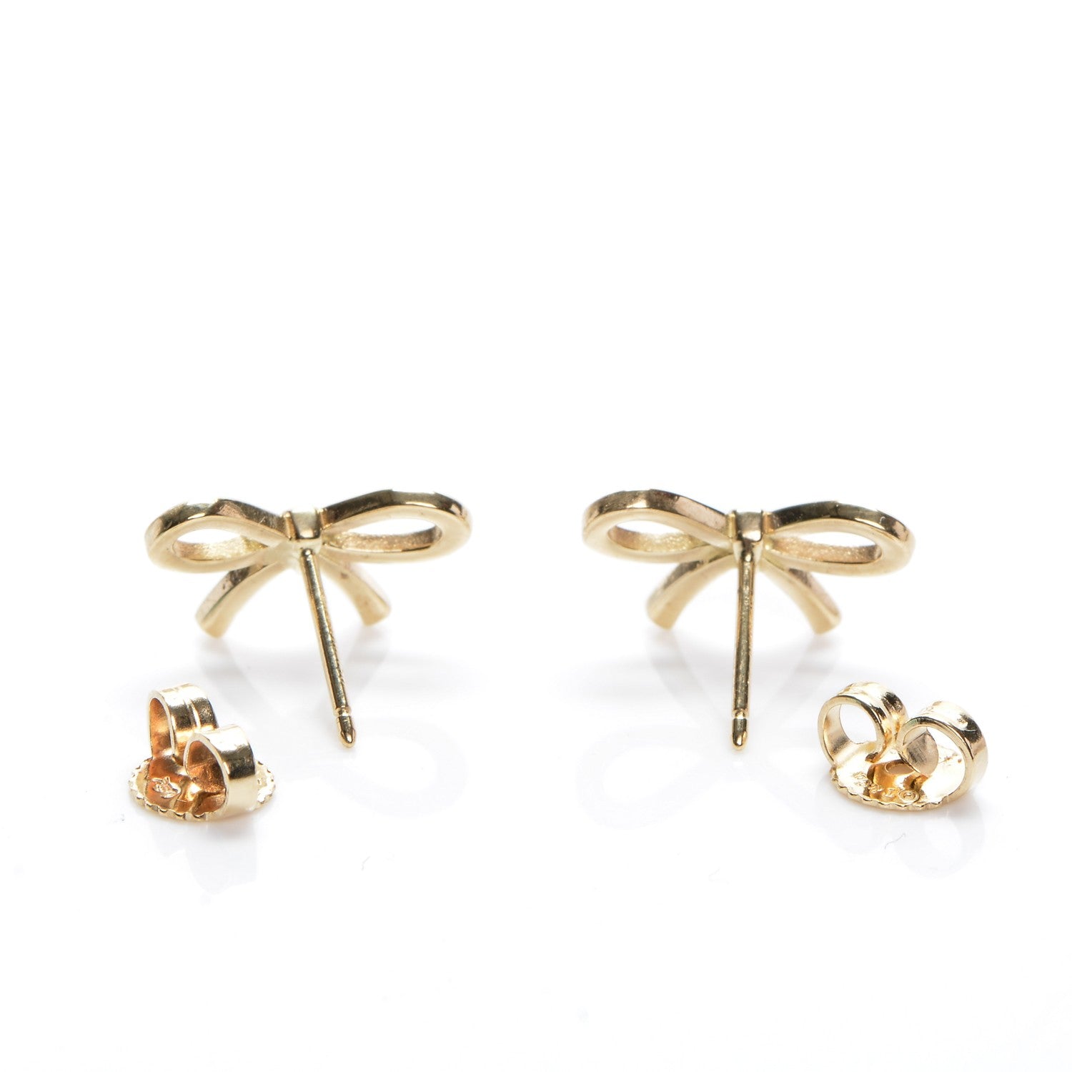 Tiffany 18K Yellow Gold Bow Earrings 5 of 6