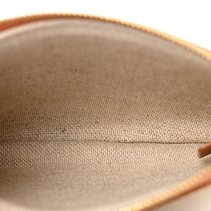 Celine Canvas Calfskin Logo Coin Card Pouch Cream Tan 5 of 7
