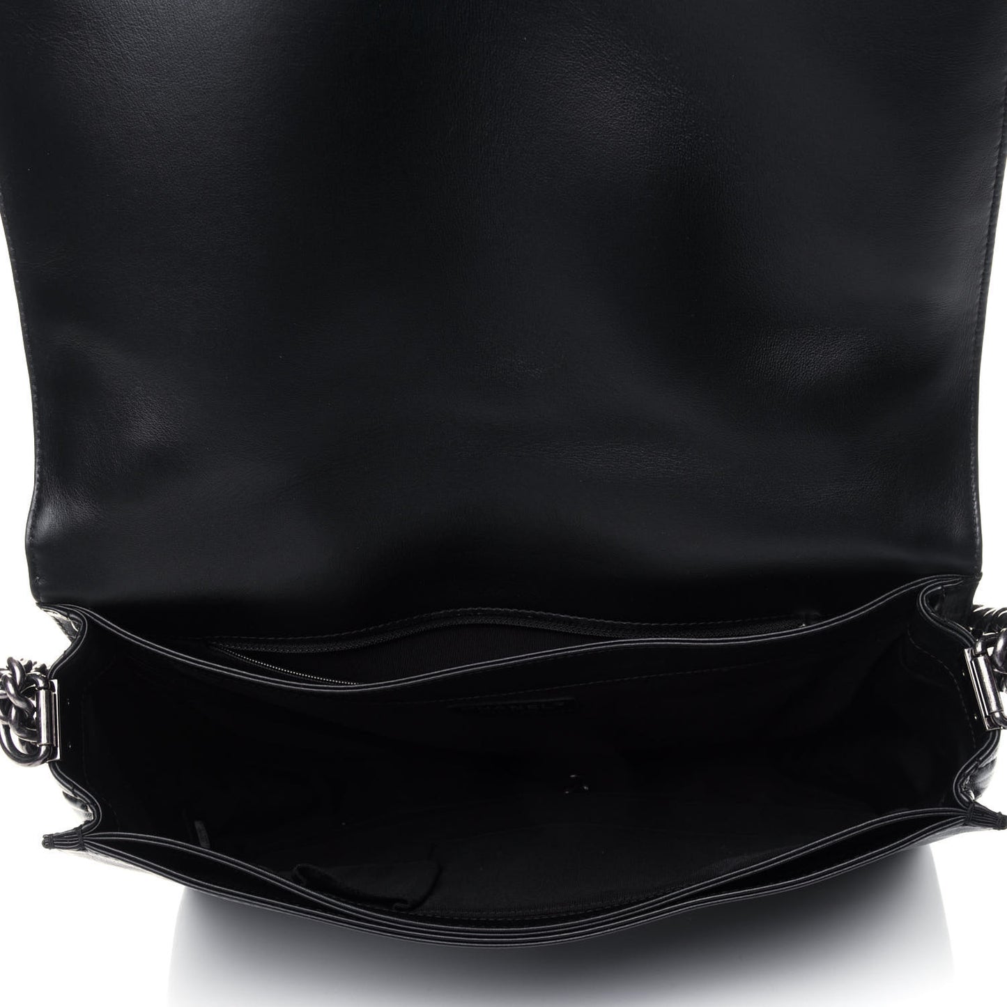 Calfskin Tweed Enchained XL Boy Flap Black