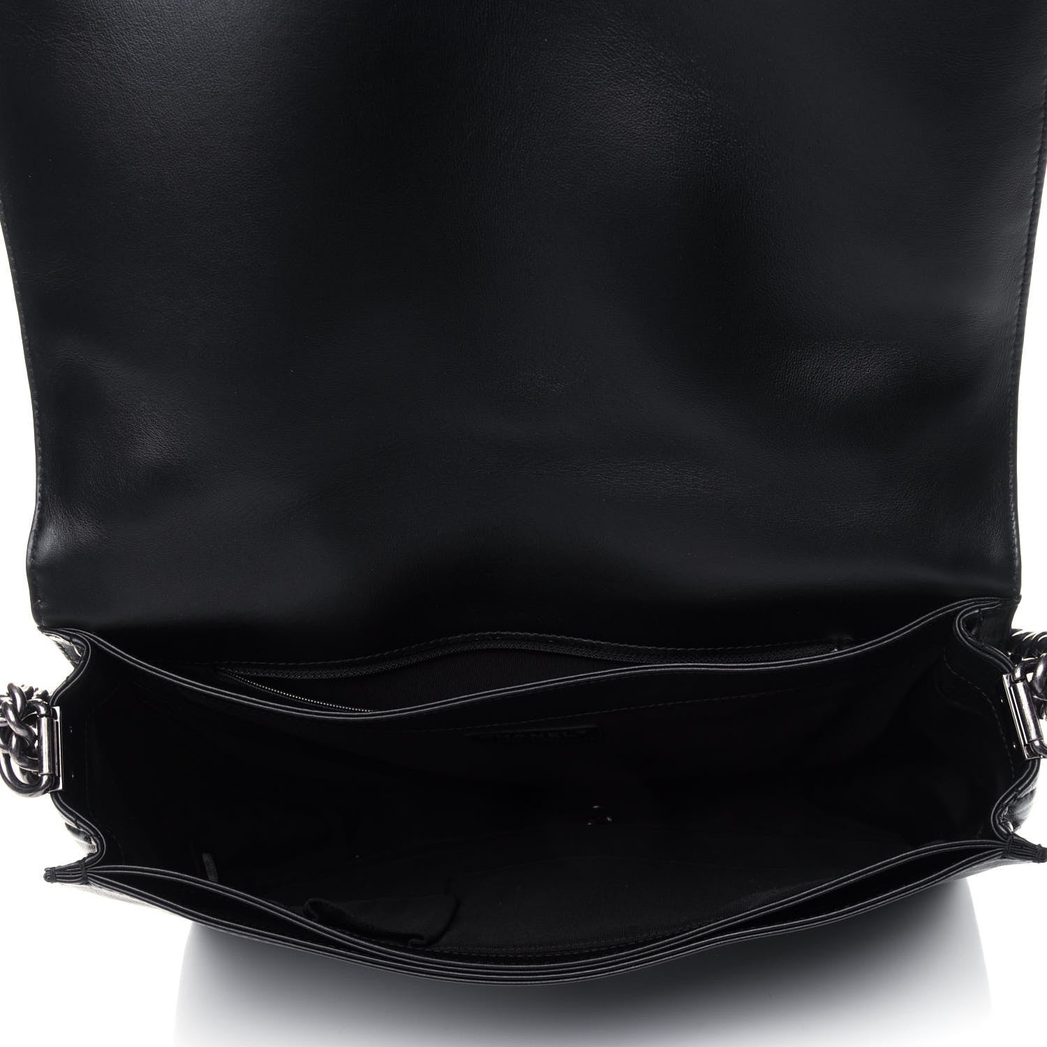 Chanel Calfskin Tweed Enchained XL Boy Flap Black 4 of 4