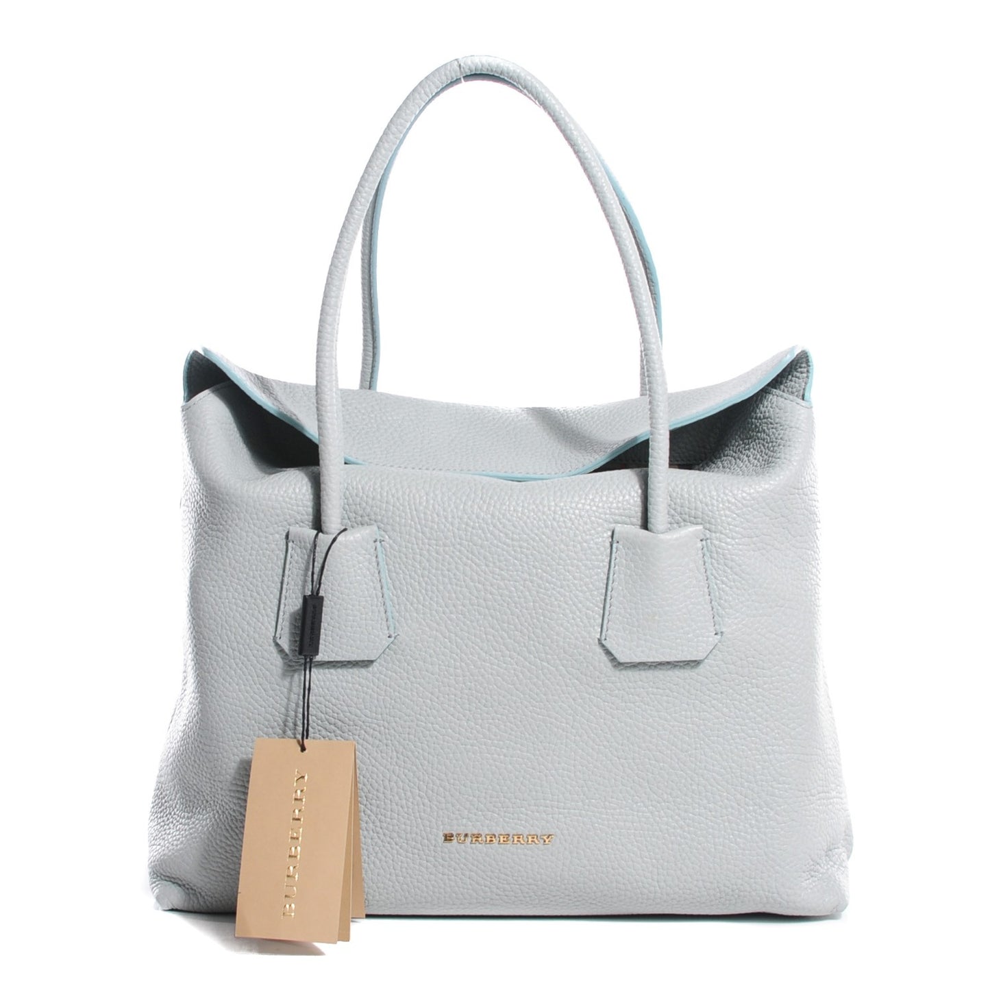 London Grainy Calfskin Medium Baynard Tote Sky Blue