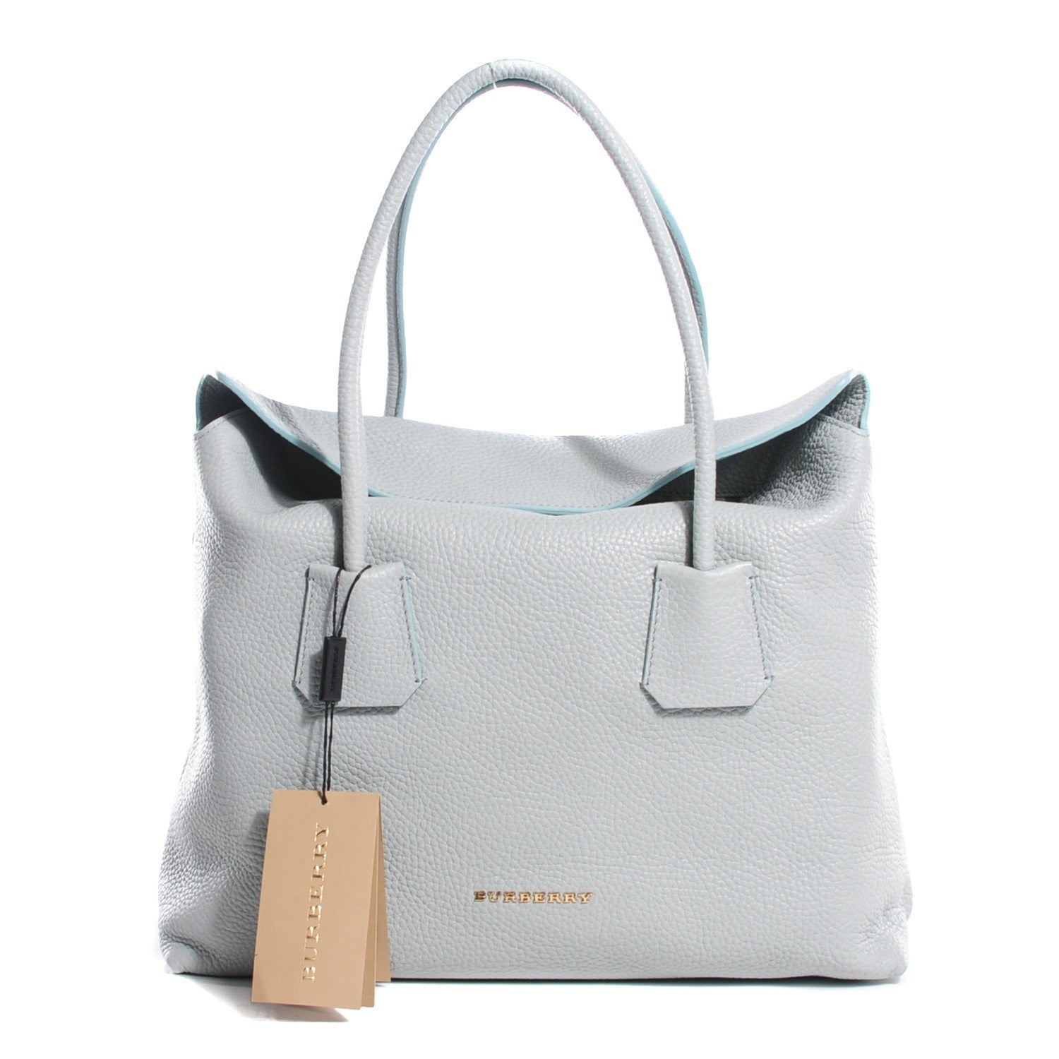 Burberry London Grainy Calfskin Medium Baynard Tote Sky Blue 1 of 10