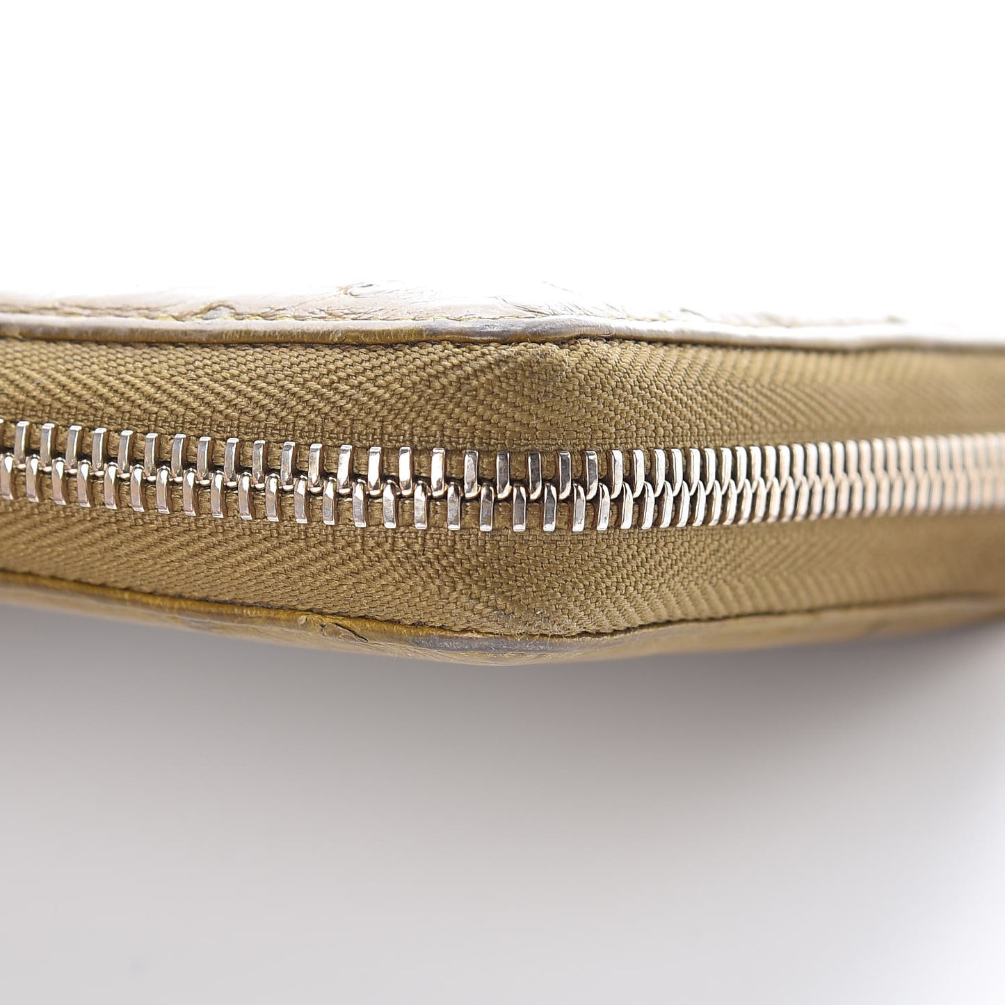 Ostrich Bamboo Zip Around Wallet Green
