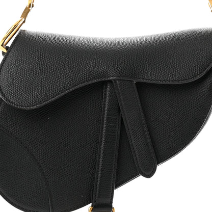 Christian Dior Grained Calfskin Mini Saddle Bag With Strap Black 7 of 10