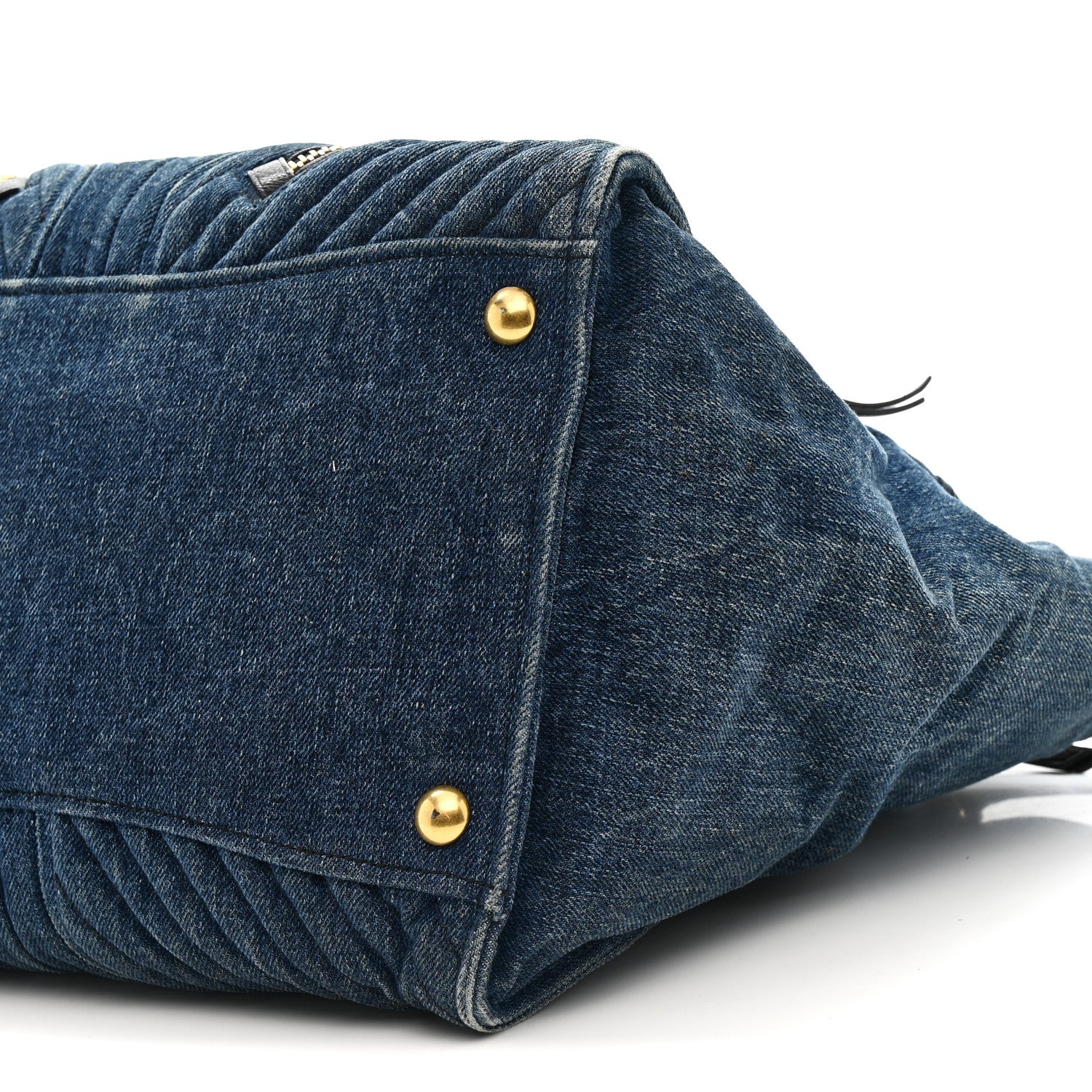 Miu Miu Denim Matelasse Biker Tote Avio 10 of 16