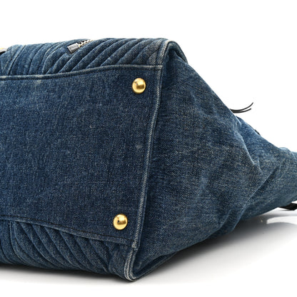 Miu Miu Denim Matelasse Biker Tote Avio 10 of 16