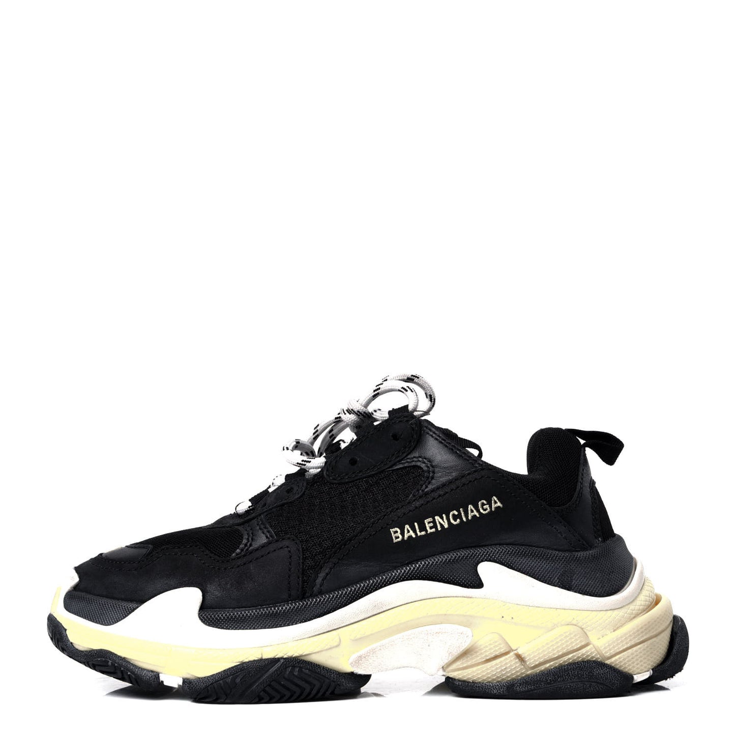 Fabric Mesh Womens Triple S Sneakers 38 Black Yellow