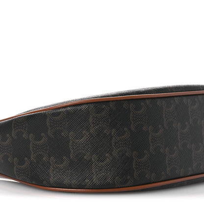 Celine Triomphe Canvas Calfskin Ava Shoulder Bag Tan 10 of 11