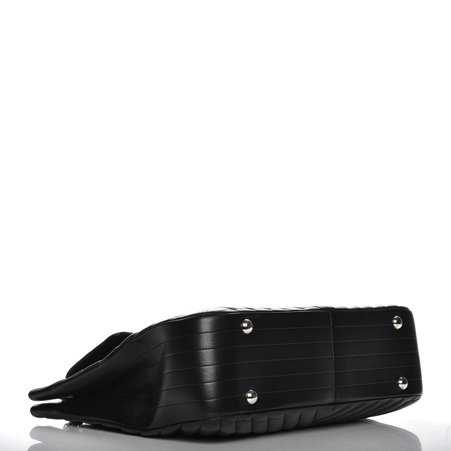Chanel Caviar Chevron Quilted Flap Tote Black 4 of 8