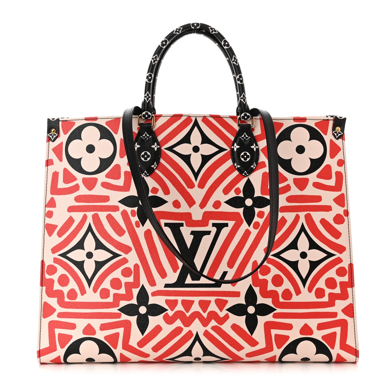 Louis Vuitton Monogram Giant Crafty Onthego GM Creme Rouge Black 1 of 9