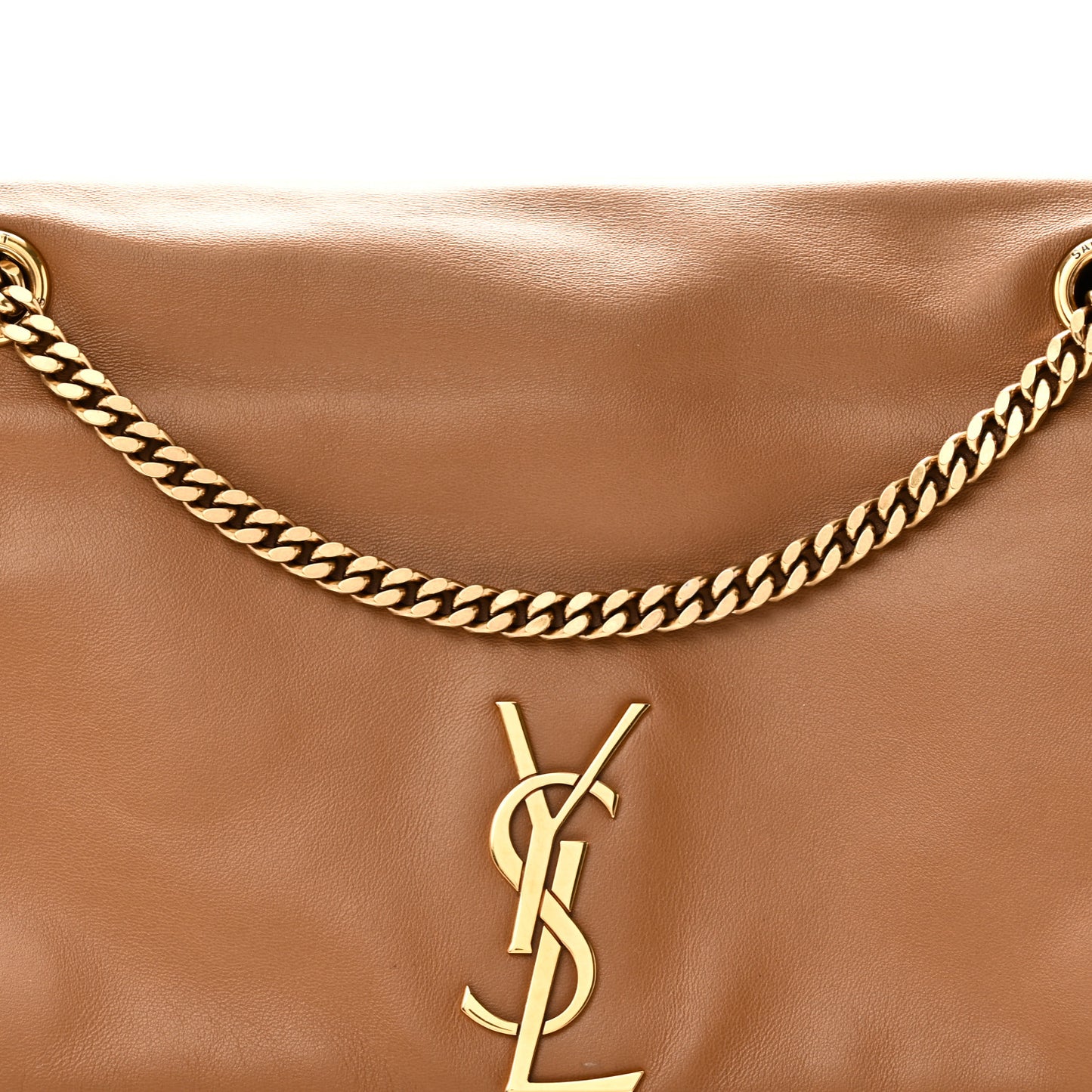 Smooth Calfskin Suede Medium Reversible Monogram Kate Satchel Light Ochre