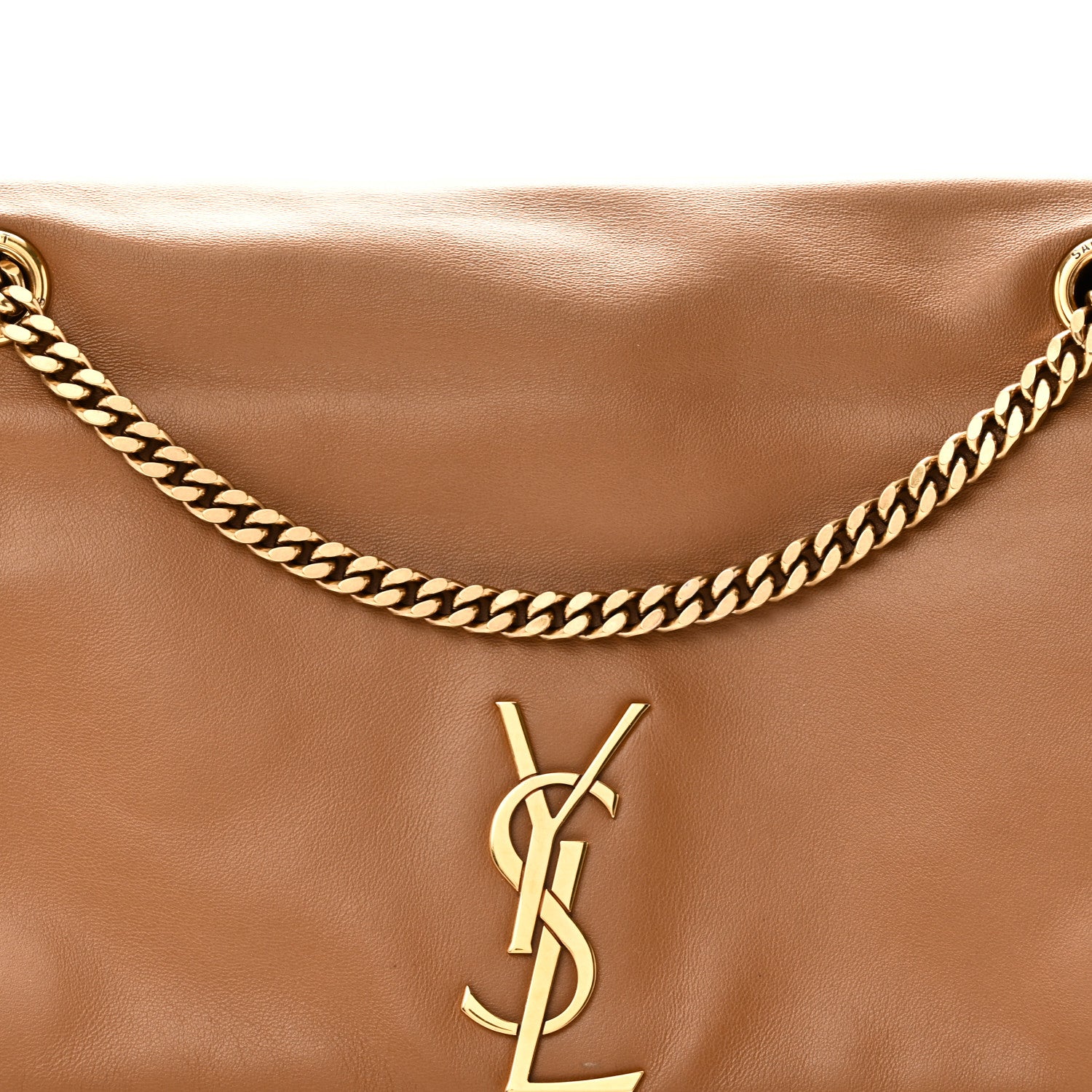 Saint Laurent Smooth Calfskin Suede Medium Reversible Monogram Kate Satchel Light Ochre 8 of 10