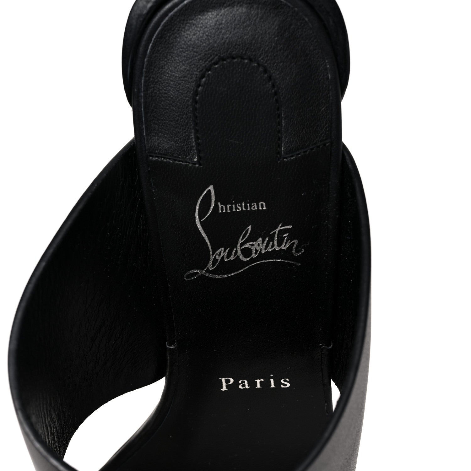 Christian Louboutin Calfskin CL Tongamule 55 Mule 39 Black 7 of 7