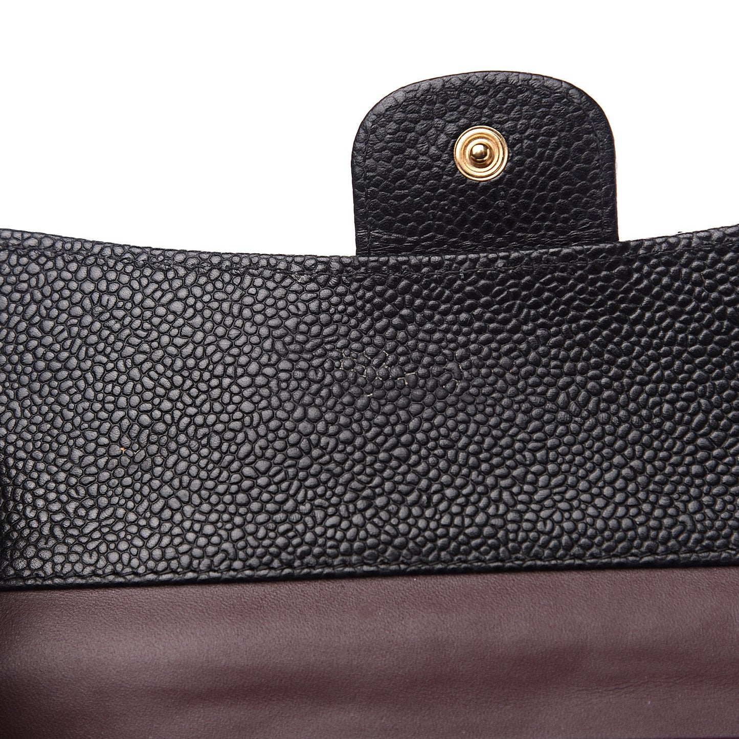 Caviar Quilted Large Flap Wallet Black