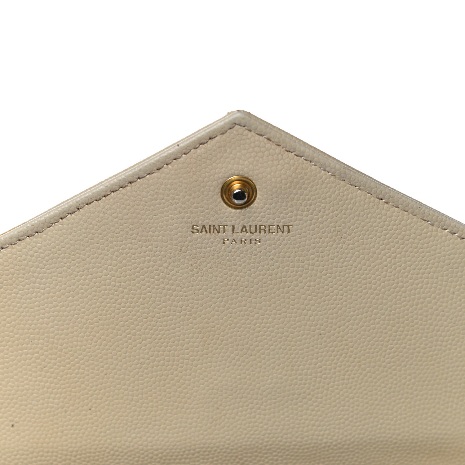 Saint Laurent Grain De Poudre Matelasse Chevron Monogram Chain Wallet Dark Latte 6 of 30