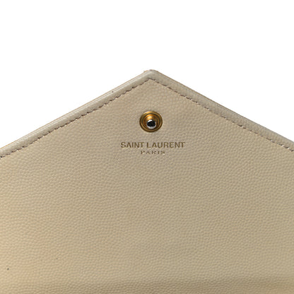 Saint Laurent Grain De Poudre Matelasse Chevron Monogram Chain Wallet Dark Latte 6 of 30