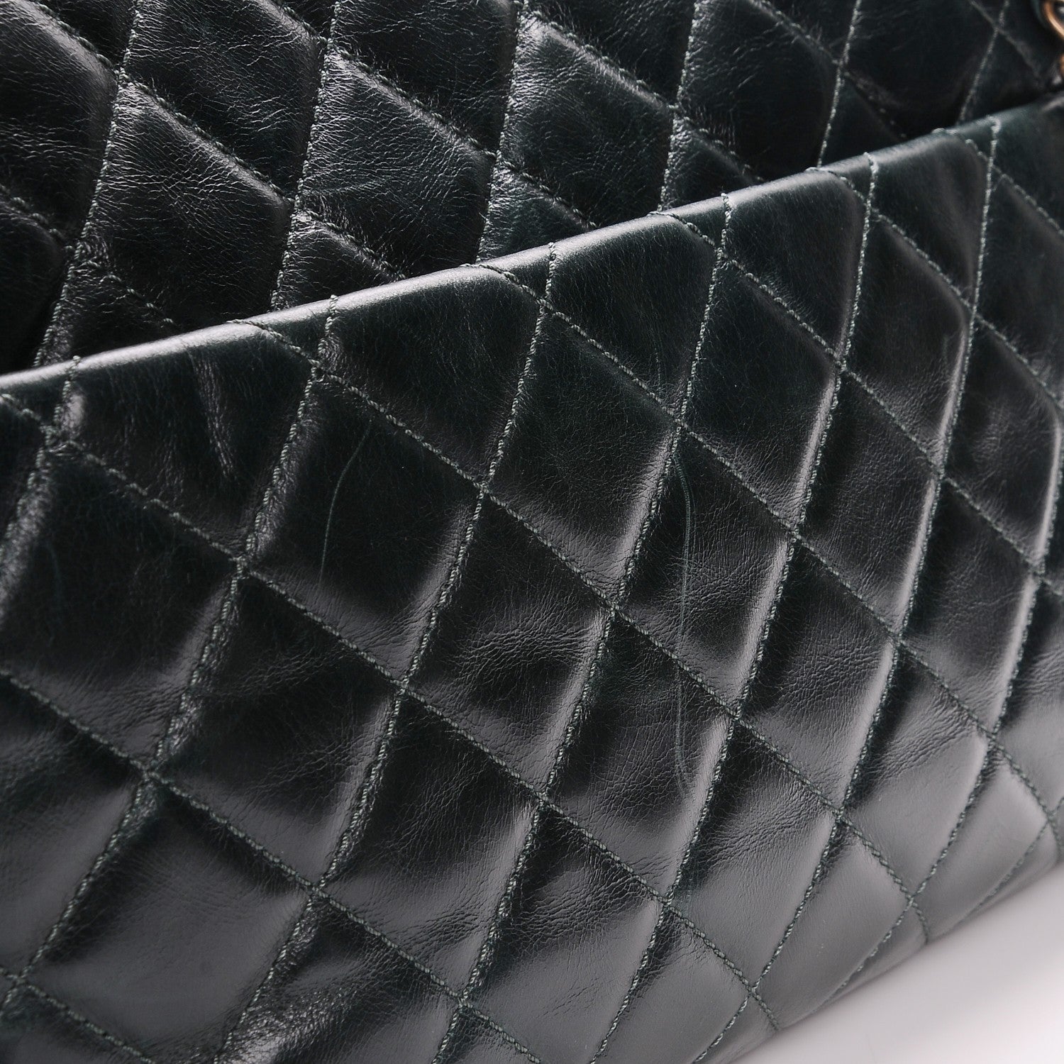 Chanel Calfskin Python Large Urban Mix Flap Dark Green 10 of 12