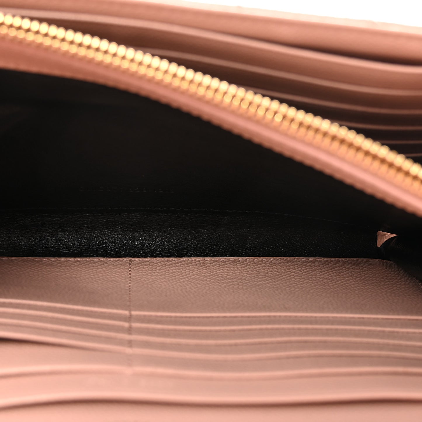 Grain De Poudre Matelasse Chevron Monogram Chain Wallet Pale Blush