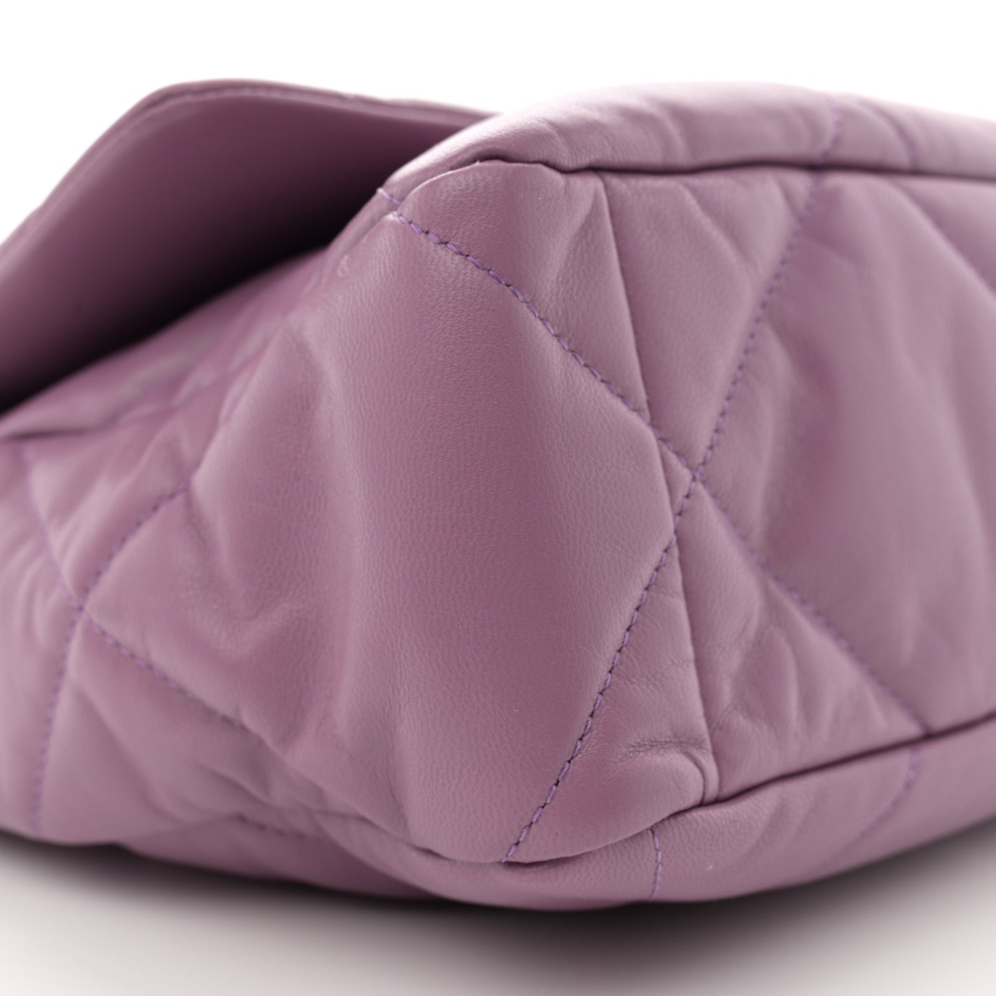 Goatskin Quilted Large Chanel 19 Flap Purple