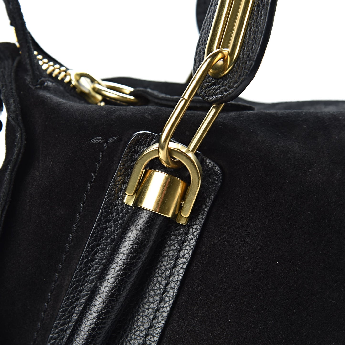 Suede Calfskin Small Paraty Black