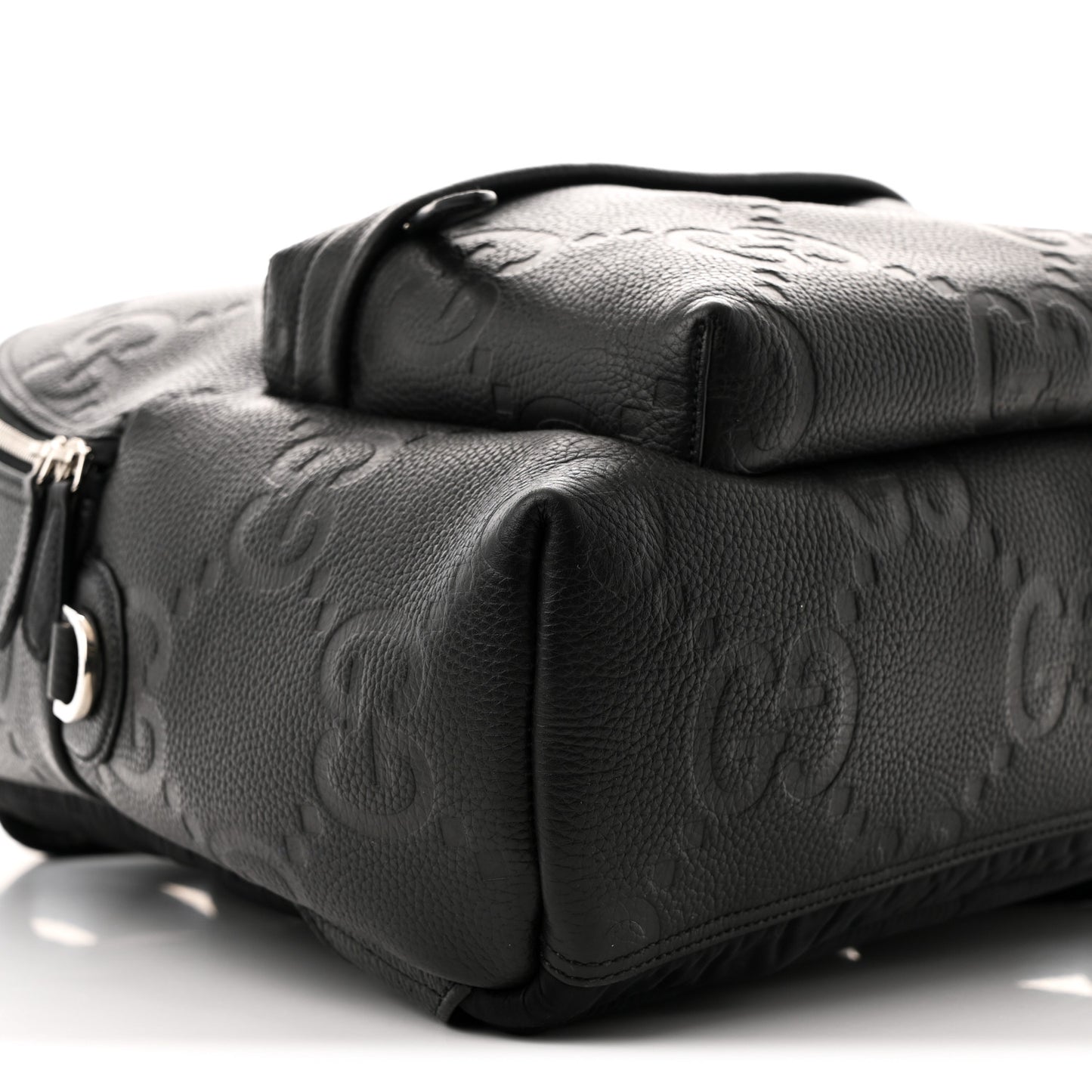 Calfskin Jumbo GG Embossed Medium Backpack Black