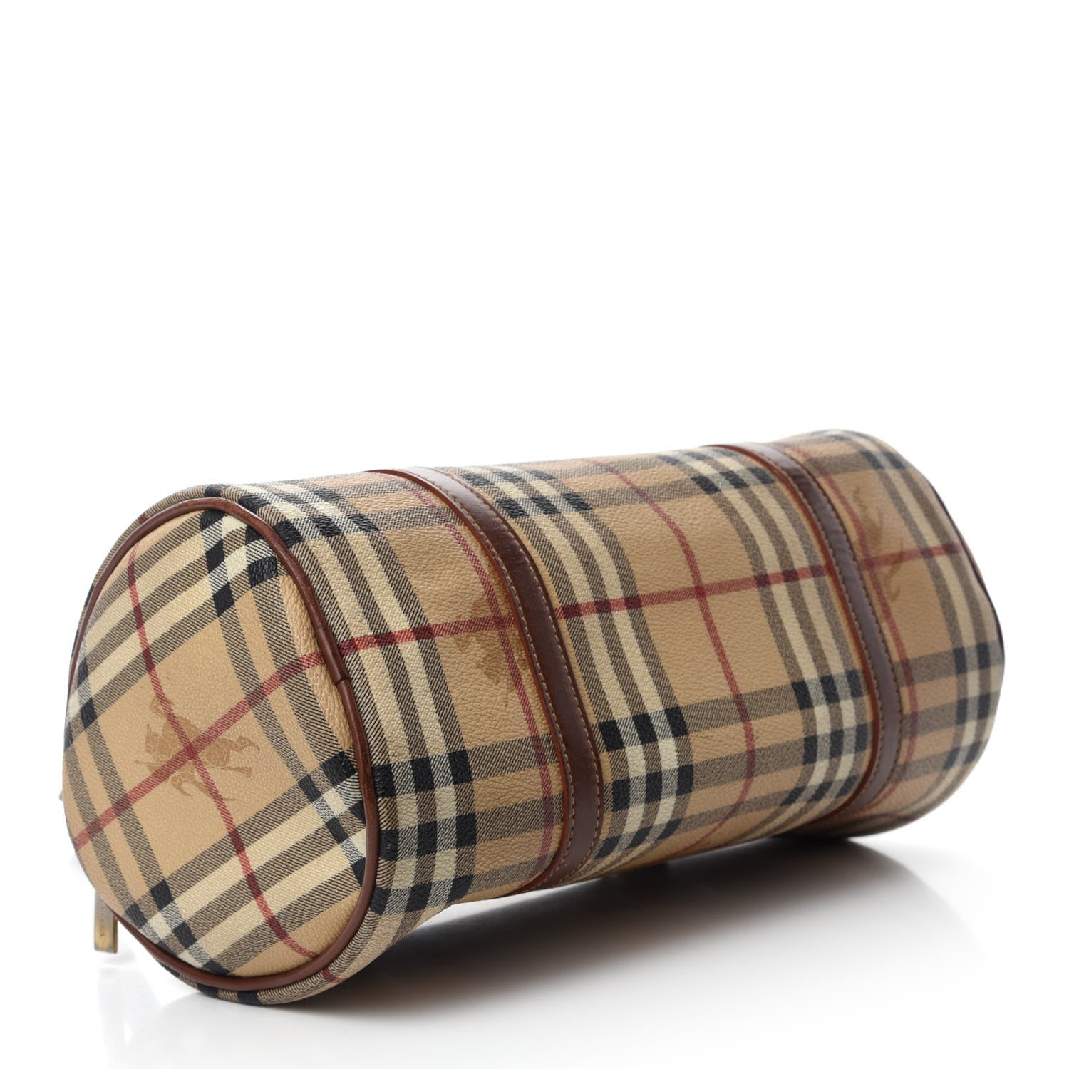 Burberry Haymarket Check Barrel Bag Brown 4 of 12