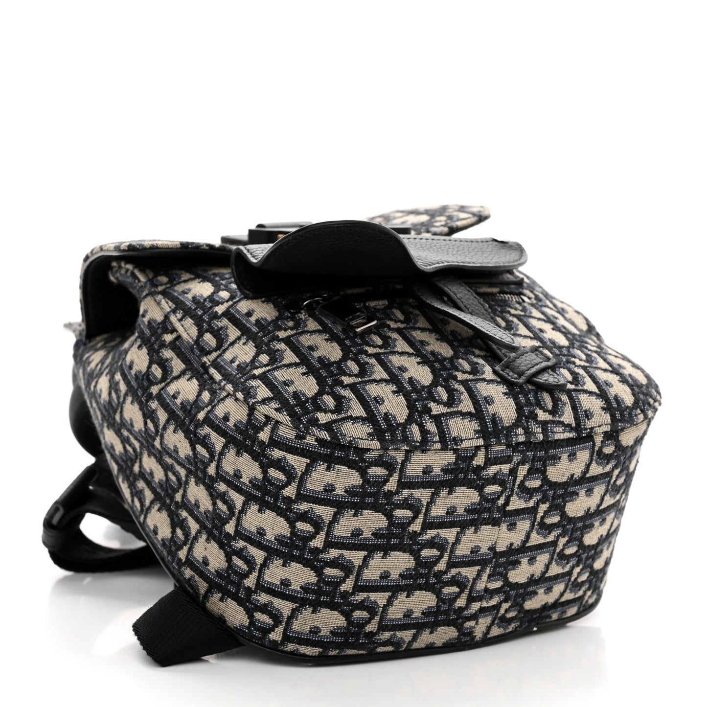 HOMME Oblique Calfskin Mens Mini Saddle Backpack Navy Blue