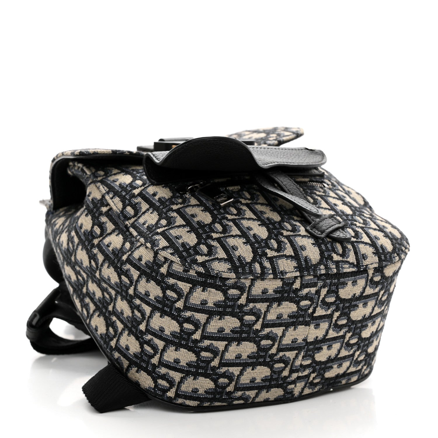 Christian Dior HOMME Oblique Calfskin Mens Mini Saddle Backpack Navy Blue 5 of 11