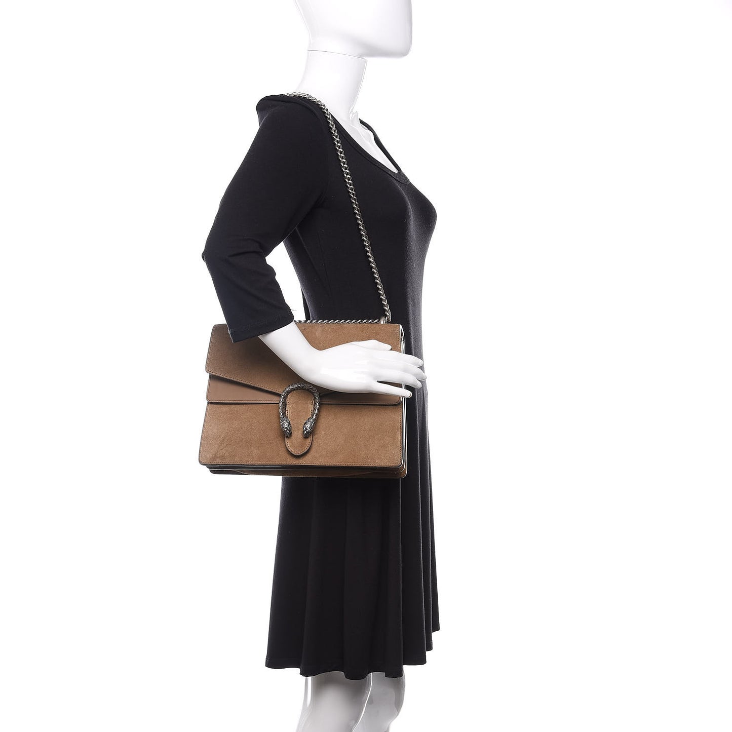 Suede Medium Dionysus Shoulder Bag Taupe