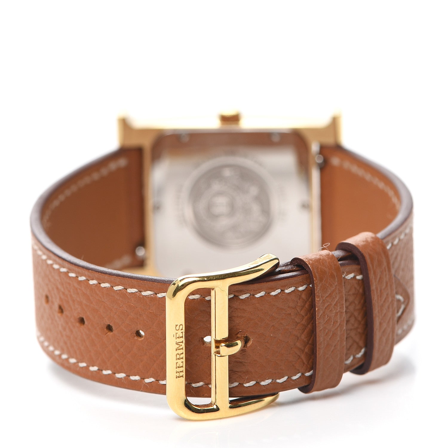 Hermes Stainless Steel Epsom 26mm Heure H Hour Quartz Watch Gold 3 of 4