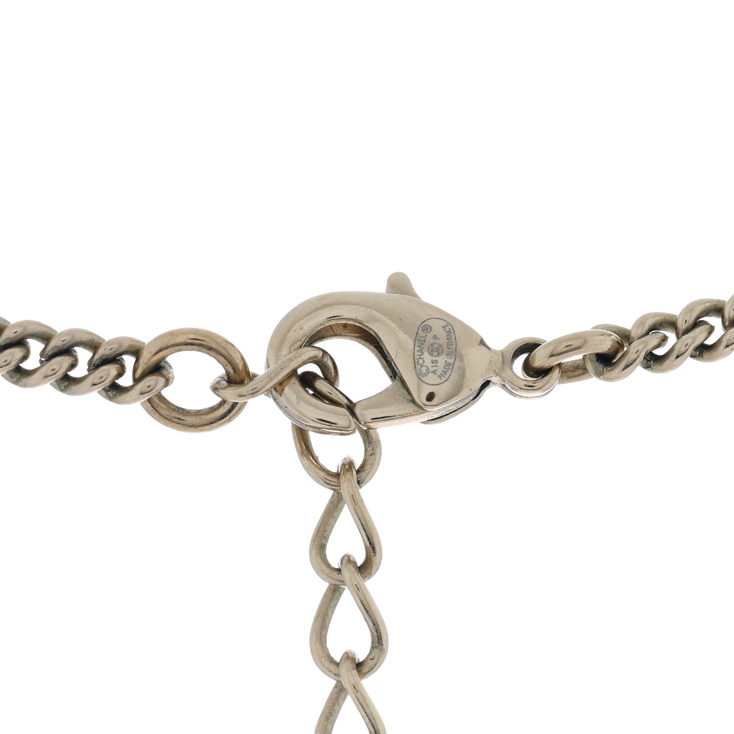Chanel Pearl Crystal CC Round Pendant Necklace Gold 4 of 5