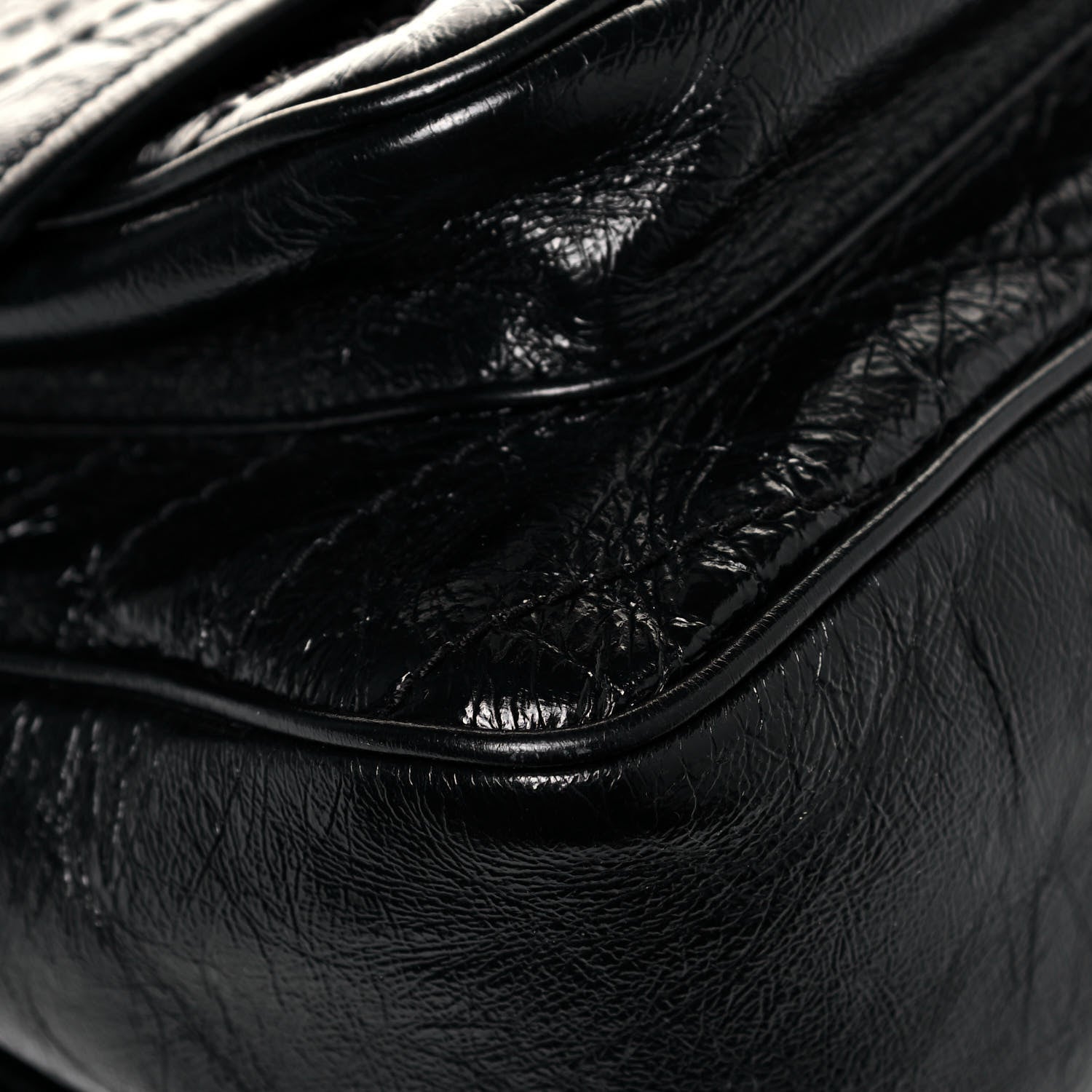 Saint Laurent Crinkled Calfskin Matelasse Monogram Large Niki Chain Satchel Black 12 of 12