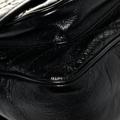 Saint Laurent Crinkled Calfskin Matelasse Monogram Large Niki Chain Satchel Black 12 of 12